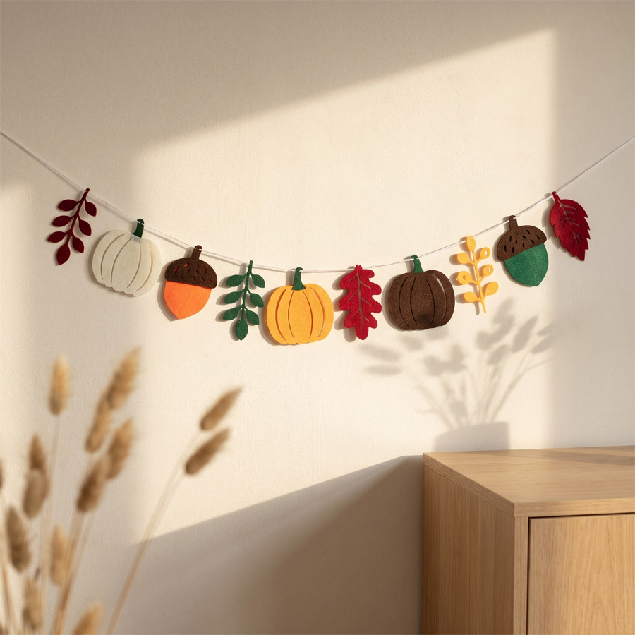 ใบฟักทองฤดูใบไม้ร่วง ธงเทศกาลเ - Home Textiles & Decorations บทวิจารณ์และราคา